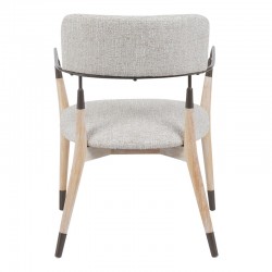 Πολυθρόνα Sentana pakoworld μέταλλο-ξύλο και ύφασμα σε μπεζ-καφέ απόχρωση 56.5x56x79εκ