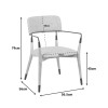 Armchair Sentana pakoworld metal-wood and beige-brown fabric 56.5x56x79cm