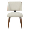 Καρέκλα Ubane pakoworld μπεζ μπουκλέ ύφασμα-πόδι καρυδί μέταλλο 53x62.5x85εκ