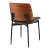 Chair Kathy pakoworld walnut wood with grey fabric 51x58x81cm