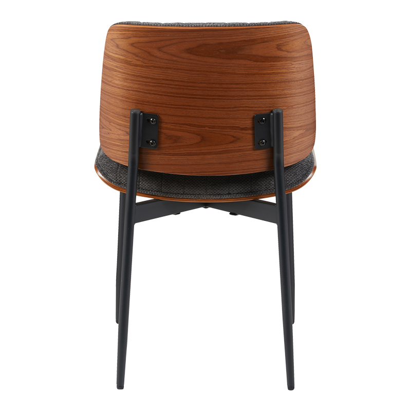 Chair Kathy pakoworld walnut wood with grey fabric 51x58x81cm