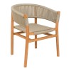 Kajone armchair pakoworld teak wood skeleton in natural shade and cream pe rope 62x51x75cm