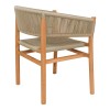 Kajone armchair pakoworld teak wood skeleton in natural shade and cream pe rope 62x51x75cm