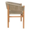 Kajone armchair pakoworld teak wood skeleton in natural shade and cream pe rope 62x51x75cm