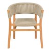 Kajone armchair pakoworld teak wood skeleton in natural shade and cream pe rope 62x51x75cm