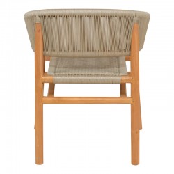 Kajone armchair pakoworld teak wood skeleton in natural shade and cream pe rope 62x55x75cm Kajone armchair pakoworld teak wood skeleton in natural shade and cream pe rope 62x55x75cm
