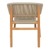 Kajone armchair pakoworld teak wood skeleton in natural shade and cream pe rope 62x51x75cm