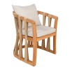 Armchair Morani pakoworld teak wood skeleton and fabric in natural shade 58x66x75cm