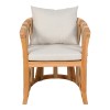 Armchair Morani pakoworld teak wood skeleton and fabric in natural shade 58x66x75cm