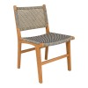 Darien chair pakoworld teak wood skeleton in natural shade and cream-black pe rope 52x62x86cm
