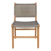 Darien chair pakoworld teak wood skeleton in natural shade and cream-black pe rope 52x62x86cm