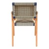 Πολυθρόνα Salama pakoworld σκελετός teak ξύλο σε φυσική απόχρωση και κρεμ-μαύρο pe σχοινί 57x60x85εκ