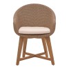Armchair Solso pakoworld aluminium skeleton with teak leg wood in natural shade and pe rattan 62x58x78cm