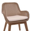 Armchair Charlen pakoworld aluminium skeleton with teak wood in natural shade and pe rattan 60x67x84cm