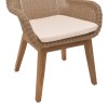 Armchair Charlen pakoworld aluminium skeleton with teak wood in natural shade and pe rattan 60x67x84cm