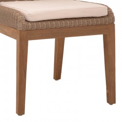Swinton chair pakoworld aluminium skeleton teak leg wood in natural shade and pe rattan 53x63x86cm Swinton chair pakoworld aluminium skeleton teak leg wood in natural shade and pe rattan 53x63x86cm