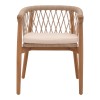 Πολυθρόνα Abby pakoworld σκελετός από teak ξύλο σε φυσική απόχρωση και κρεμ μαξιλάρι 60x58x78εκ