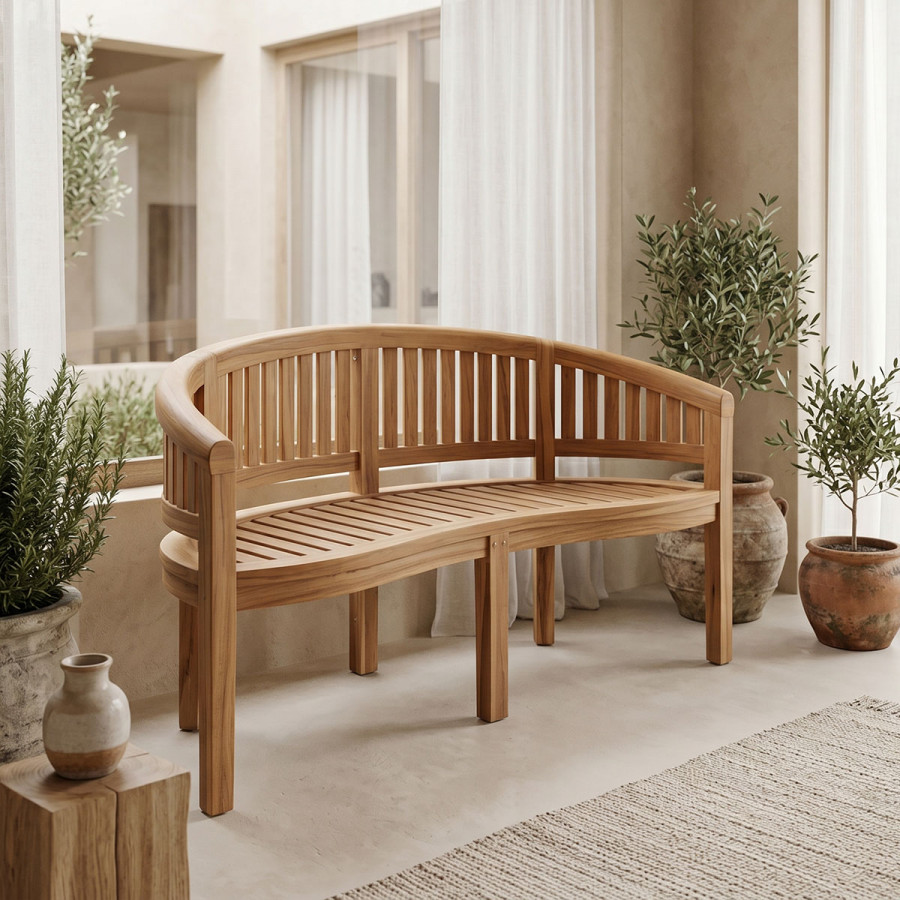 3 seater sofaCoren pakoworld natural teakwood 150x61x87cm