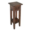 Side table Orkney pakoworld walnut color mahogany wood 25x25x67cm