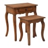 Side table Nesto pakoworld set of 2 natural antique mahogany wood