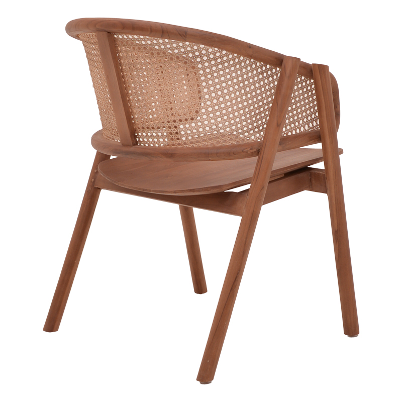 Armchair Anlene pakoworld natural teak wood natural rattan 62x54x82cm Armchair Anlene pakoworld natural teak wood natural rattan 62x54x82cm