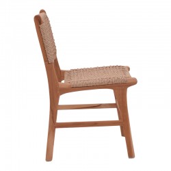 Sponze chair pakoworld teak wood skeleton and pe rope in natural color 50x58x85cm Sponze chair pakoworld teak wood skeleton and pe rope in natural color 50x58x85cm