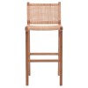 Σκαμπό μπαρ μεσαίου ύψους Sponze pakoworld teak ξύλο-φυσικό rattan σε φυσική απόχρωση 40x47x89εκ