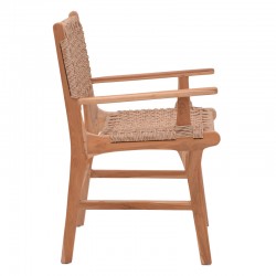 Sponze armchair pakoworld natural color teak wood skeleton and pe rope 54x60x86cm Sponze armchair pakoworld natural color teak wood skeleton and pe rope 54x60x86cm