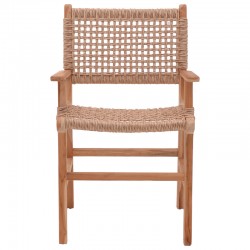Sponze armchair pakoworld natural color teak wood skeleton and pe rope 54x60x86cm Sponze armchair pakoworld natural color teak wood skeleton and pe rope 54x60x86cm