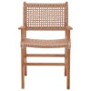 Sponze armchair pakoworld natural color teak wood skeleton and pe rope 54x60x86cm