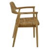 Denverone armchair pakoworld natural teak wood-straw 57x54x79cm