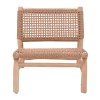 Πολυθρόνα Wanderlene pakoworld σκελετός teak ξύλο με σχοινί σε φυσική απόχρωση 67x79x68εκ