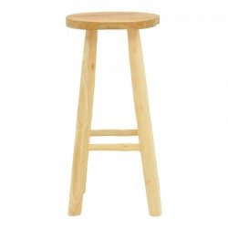 Σκαμπό μπαρ Nusiwo pakoworld teak ξύλο σε φυσική απόχρωση Φ35x70εκ