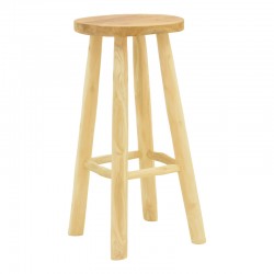 Σκαμπό μπαρ Nusiwo pakoworld teak ξύλο σε φυσική απόχρωση Φ35x70εκ