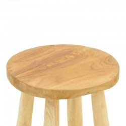 Σκαμπό μπαρ Nusiwo pakoworld teak ξύλο σε φυσική απόχρωση Φ35x70εκ