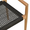Armchair Lengan pakoworld teak wood frame in natural shade-black rope 54x52x80cm