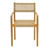 Armchair Lengan pakoworld teak wood frame in natural shade-beige rope 54x52x80cm