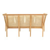Καναπές τριθέσιος Jenta pakoworld teak ξύλο με rattan σε φυσική απόχρωση και μπεζ μαξιλάρι 203x67x92εκ