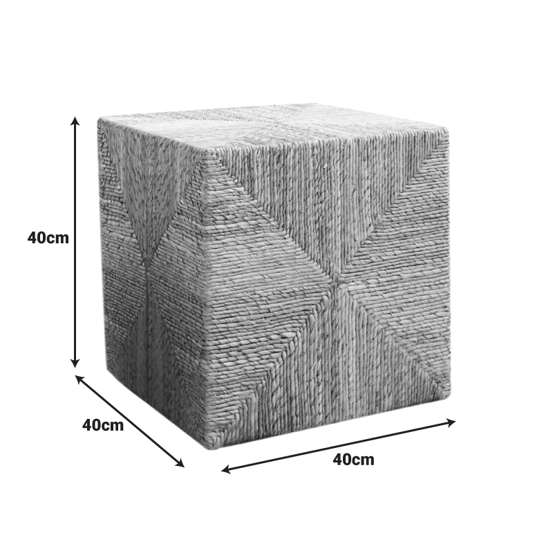 Σκαμπό Lerkmon Inart ψαθα σε φυσική απόχρωση 40x40x40εκ