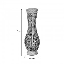 Gucre Inart vase wood-rattan pe in natural color D25x70cm Gucre Inart vase wood-rattan pe in natural color D25x70cm