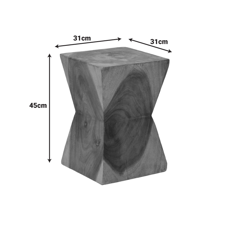 Σκαμπό Clepsydra pakoworld suar ξύλο σε φυσική απόχρωση 31x31x45εκ