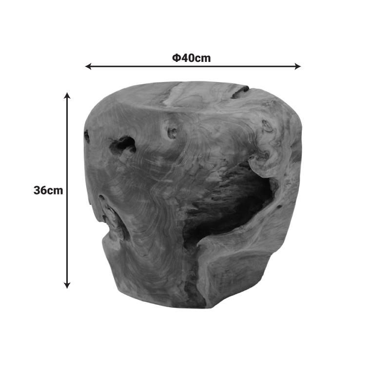 Σκαμπό Bolare pakoworld teak ξύλο σε φυσική απόχρωση Φ40x35εκ