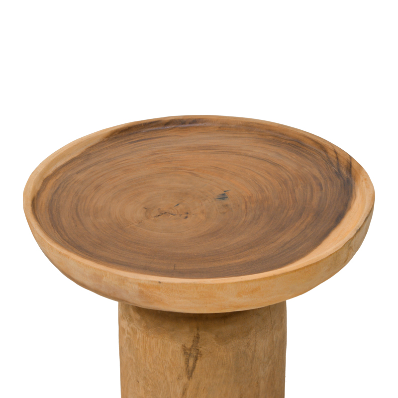 Τραπέζι σαλονιού Jeken pakoworld suar ξύλο σε φυσική απόχρωση Φ60x45εκ