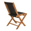 Foldable Banou chair pakoworld teak wood and pe rope in black shade 52.5x56x89cm