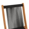 Foldable Banou chair pakoworld teak wood and pe rope in black shade 52.5x56x89cm