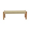 Bench Uma pakoworld teak wood and pe rope in natural shade 120x45x40cm