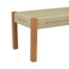 Bench Uma pakoworld teak wood and pe rope in natural shade 120x45x40cm