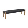 Bench Uma pakoworld teak wood and pe rope in black shade 120x45x40cm