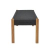 Bench Uma pakoworld teak wood and pe rope in black shade 120x45x40cm