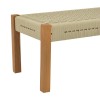 Bench Uma pakoworld teak wood and pe rope in natural shade 150x45x40cm